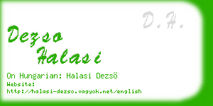 dezso halasi business card